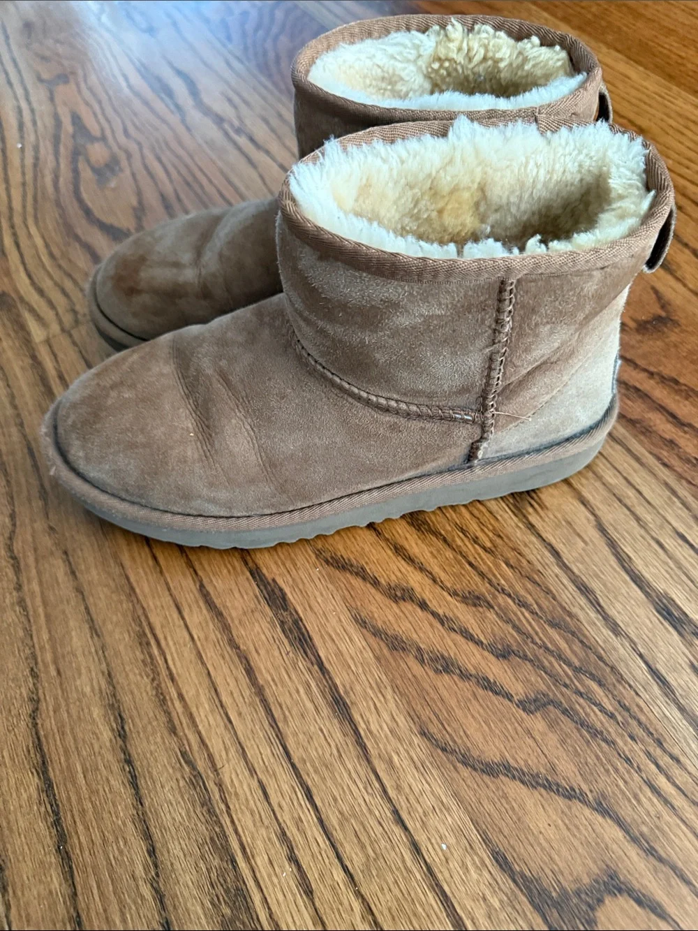 Woman’s Ugg Cozy Shearling-Lined Suede Boots in Chestnut